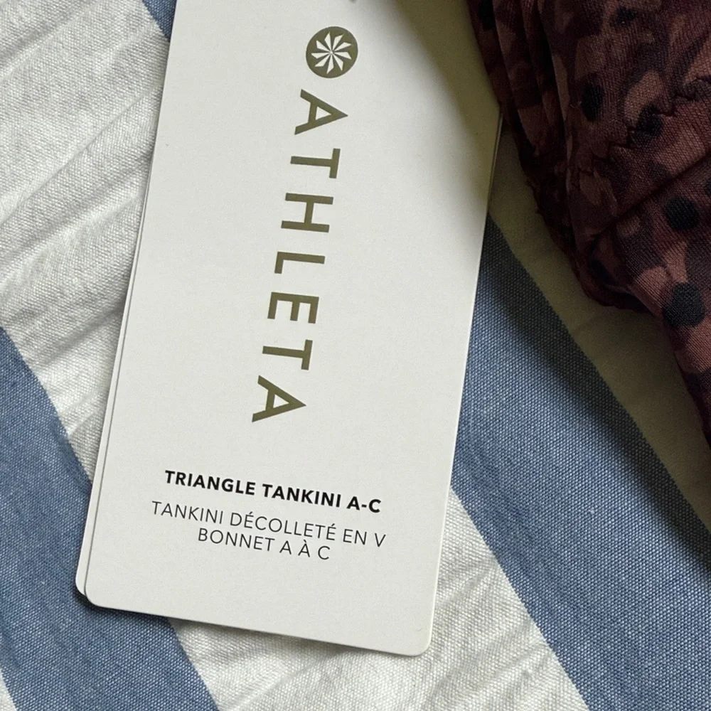 Athleta Burgundy and Black Patterned Tankini - Picture 7 of 7